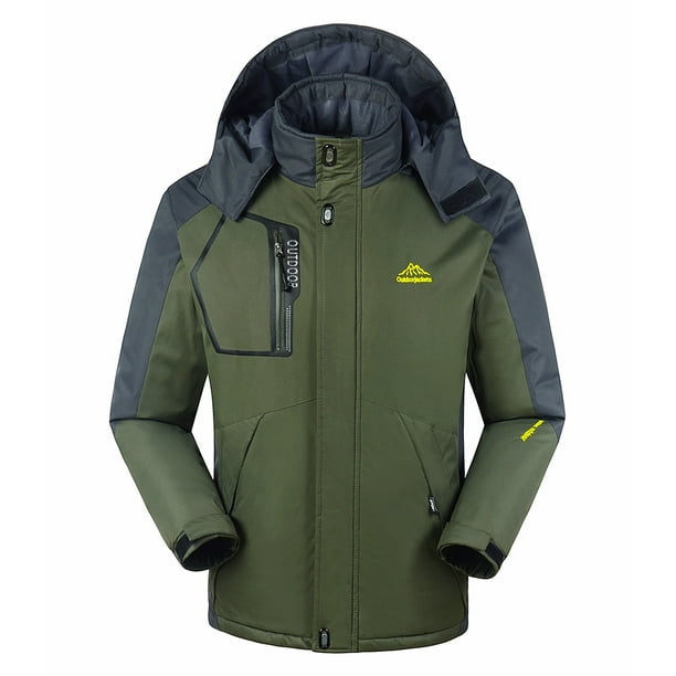SEFON Mens Waterproof Mountain Ski Camping Jacket Plus Size Sport Outerwear Windproof Rain Jacket 